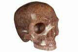 Realistic, Carved Strawberry Quartz Crystal Skull #150995-1